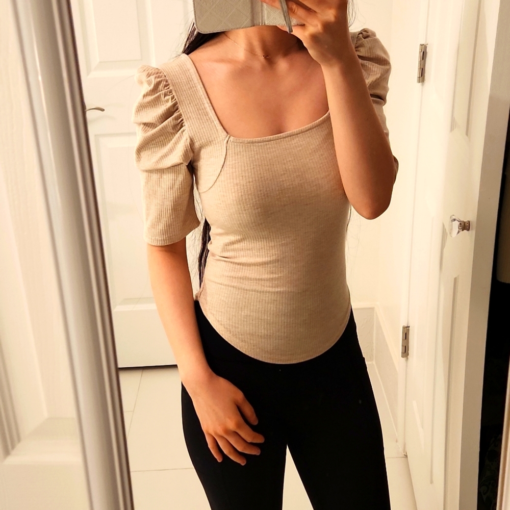 Free People - Night Lily Rib Crop Top, Size XS, Oatmeal, NWT